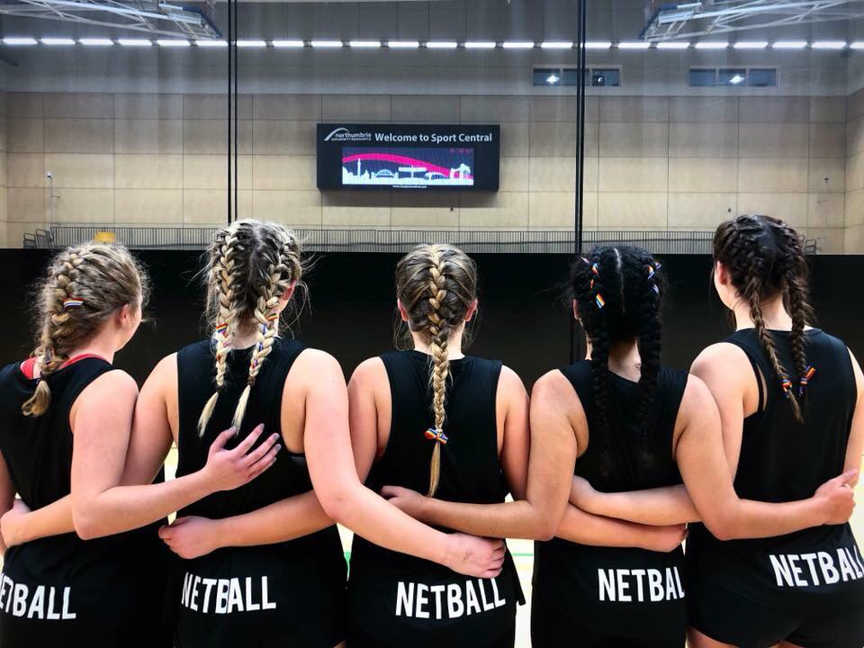 Netball Players with Rainbow Laces